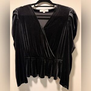 LOFT Black Velvet Blouse